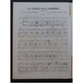 HENRION Paul Les Épargnes de la Grand'Mère Chant Piano 1856