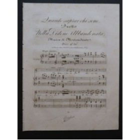 MERCADANTE Saverio Quando saprai chi sono Duetto Chant Piano ca1825