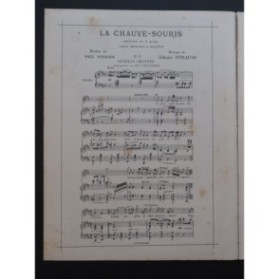 STRAUSS Johann La Chauve Souris No 5 Chant Piano 1905