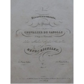 ROSELLEN Henri Le Chevalier de Canolle Divertissement No 2 Piano ca1835