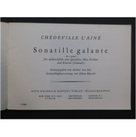 CHÉDEVILLE E. Ph. Sonatille Galante No 6 Piano Flûte à bec 1968
