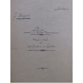 DAGAND Joseph Rêve Violon Orchestre à cordes ou Piano 1933