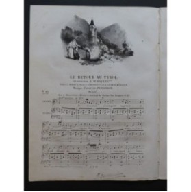PANSERON Auguste Le Retour au Tyrol Chant Piano ca1830