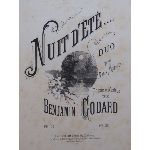 GODARD Benjamin Nuit d'été Chant Piano ca1888