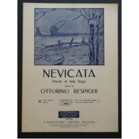 RESPIGHI Ottorino Nevicata Chant Piano 1906