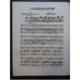 ROUX Armand L'aubade du Capitan Chant Piano ca1865