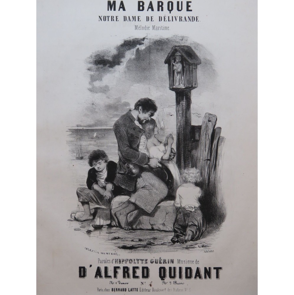 QUIDANT Alfred Ma Barque Nanteuil Chant Piano ca1840