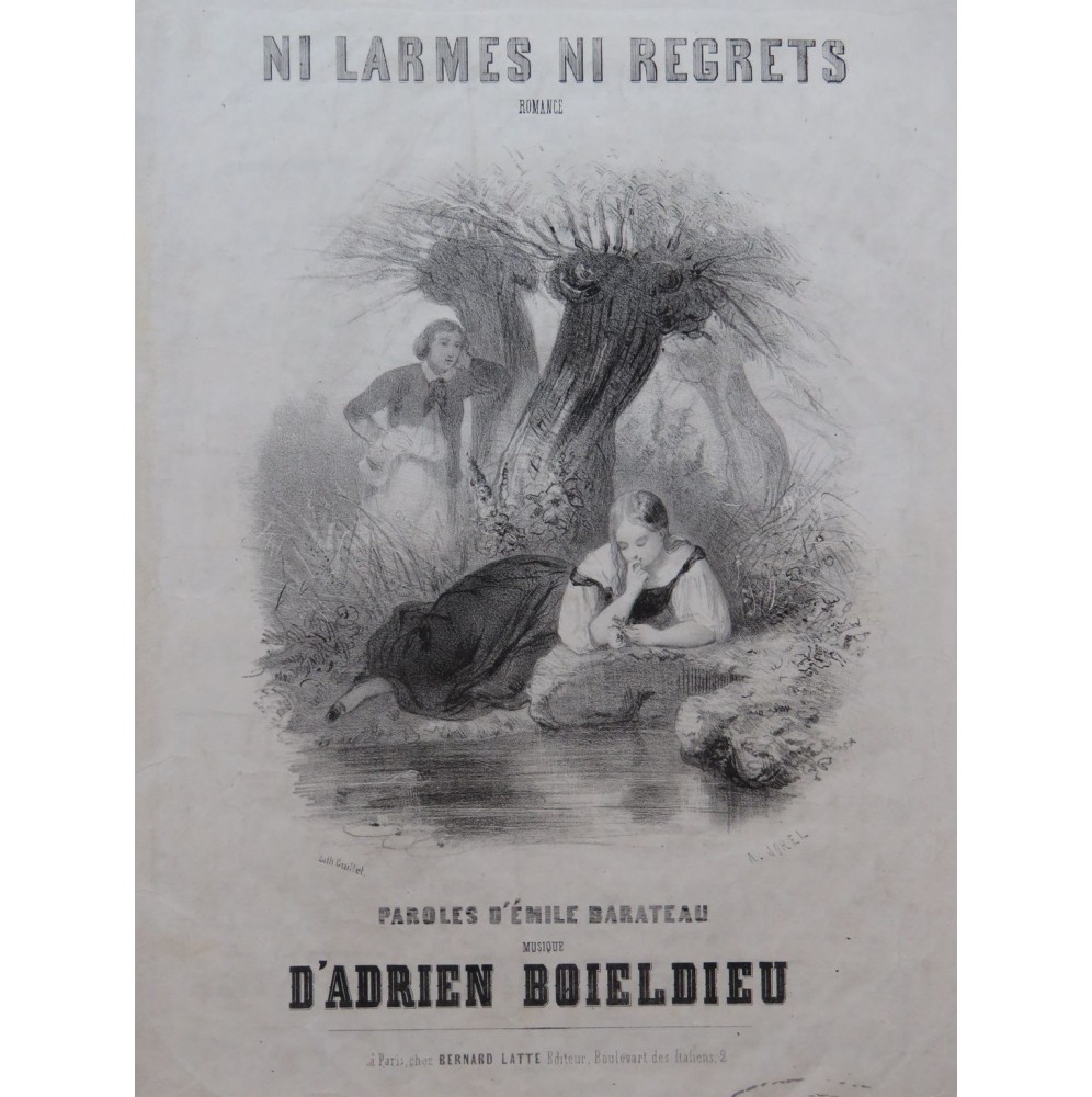 BOIELDIEU Adrien Ni larmes ni regrets Chant Piano ca1840