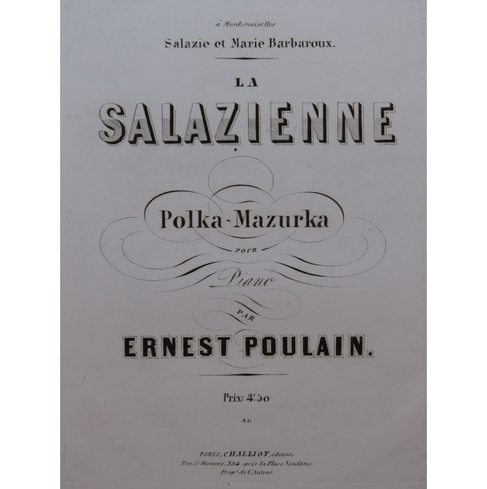 POULAIN Ernest La Salazienne Piano ca1870