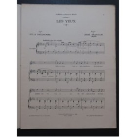 BRANCOUR René Les Yeux Chant Piano 1914