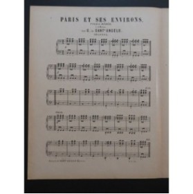 DE SANT'ANGELO G. Paris et ses Environs Polka Piano ou Piano 4 mains ca1900