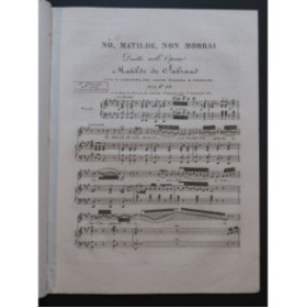 ROSSINI G. Matilde di Shabran Duetto Chant Piano ou Harpe ca1821