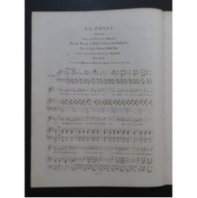 GRISAR Albert La Folle Piano Chant ca1840