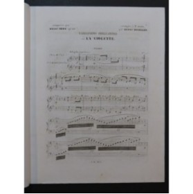 HERZ Henri Variations Brillantes sur La Violette Piano 4 mains ca1845