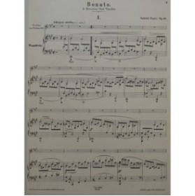 FAURÉ Gabriel Sonate Op 13 Violon Piano 1906