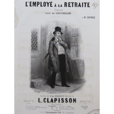 Clapisson Louis L'employé à la retraite Chant Piano ca1840