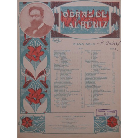 ALBENIZ Isaac Sous le Palmier Piano ca1910