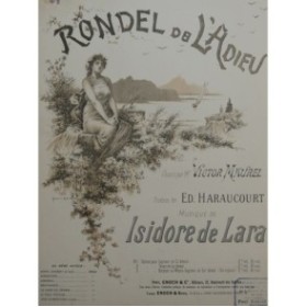 DE LARA Isodore Rondel de l'Adieu Chant Piano ca1894