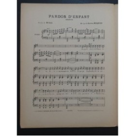 MAQUIS Gaston Pardon d'Enfant Chant Piano ca1910