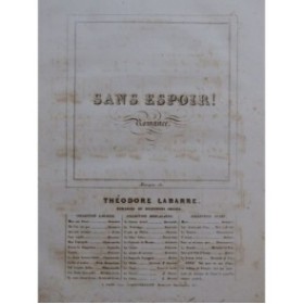 LABARRE Théodore Sans Espoir Chant Piano ca1840