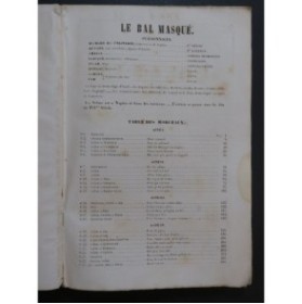 VERDI Giuseppe Le Bal Masqué Opéra Chant Piano 1865