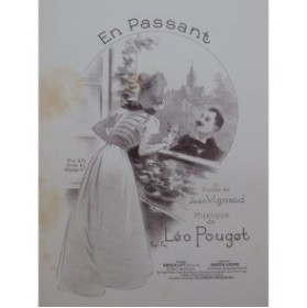 POUGET Léo En passant Chant Piano ca1898
