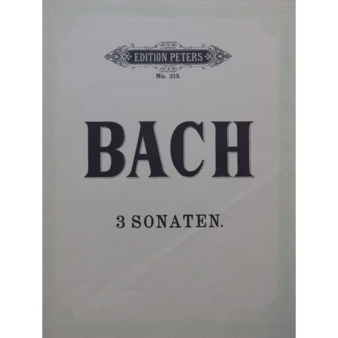 BACH J. S. 3 Sonaten Sonates Piano