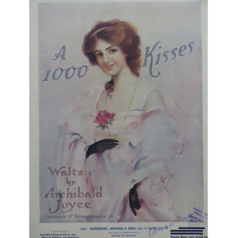 JOYCE Archibald A Thousand Kisses Piano 1910