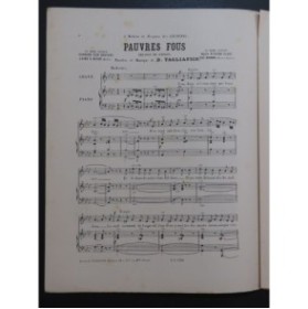 TAGLIAFICO D. Pauvres Fous Chant Piano ca1880