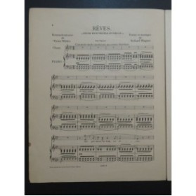 WAGNER Richard Rêves voix de femme Piano Chant 1908