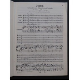 SCHUMANN Robert Klavier Quintett Piano Violon Alto Violoncelle
