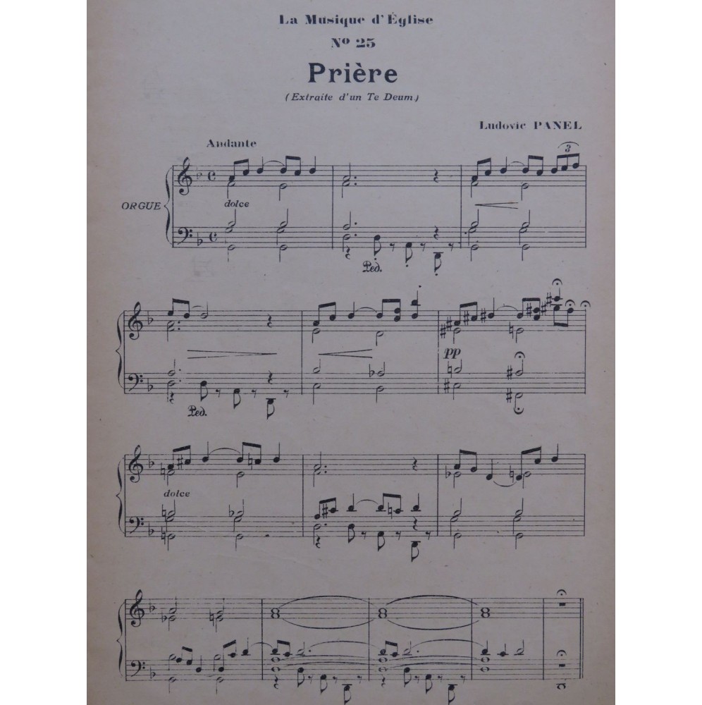 La Musique d'Eglise No 25 Pièces Chant Orgue ca1920