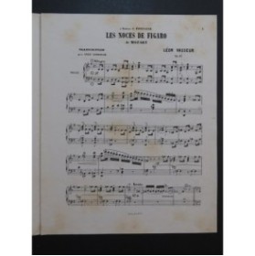 MOZART W. A. Les Noces de Figaro Léon Vasseur Orgue Harmonium ca1867