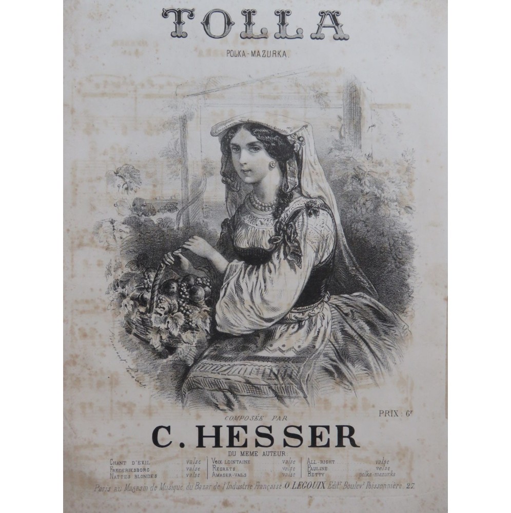 HESSER C. Tolla Chant Piano ca1860