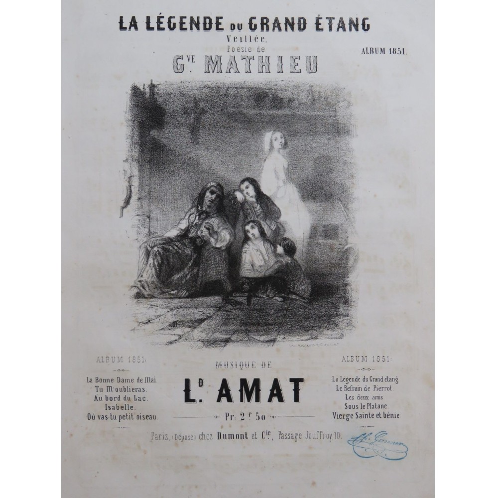 AMAT Léopold La légende du grand étang Chant Piano 1851