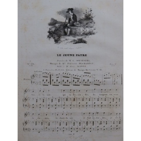 DUCHAMBGE Pauline Le Jeune Pâtre Chant Piano ca1830