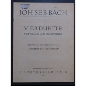 BACH J. S. Vier Duette 4 Duos Violon Violoncelle