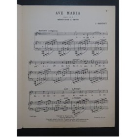 MASSENET Jules Ave Maria Chant Piano 1943