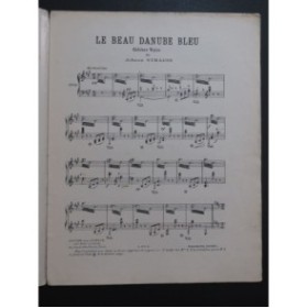 STRAUSS Johann Le Beau Danube Bleu Piano ca1920