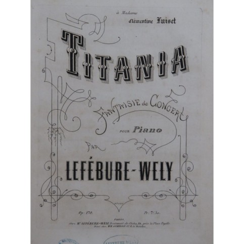 LEFÉBURE-WELY Titania Piano ca1868