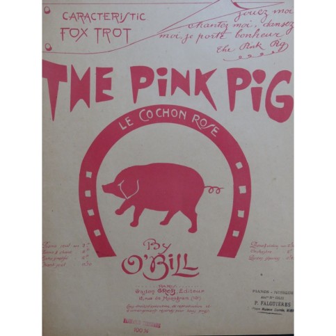 O'BILL The Pink Pig Piano 1919