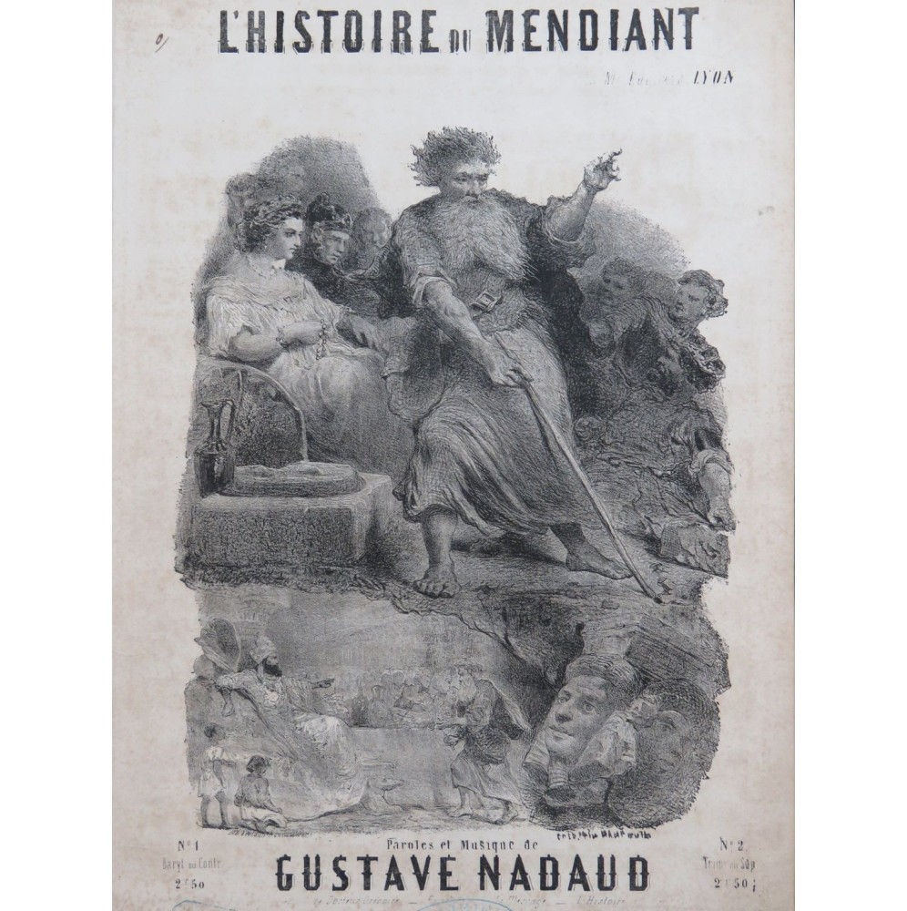 NADAUD Gustave L'Histoire du Mendiant Nanteuil Chant Piano ca1850