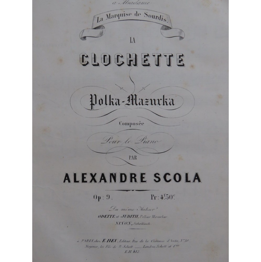 SCOLA Alexandre La Clochette Piano ca1853