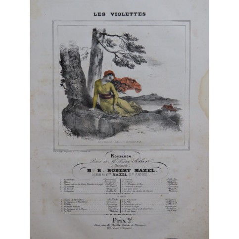 ROBERT-MAZEL Hélène Les Violettes Chant Piano ca1840