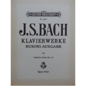 BACH J. S. BUSONI Klavierwerke Band VII Piano