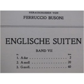 BACH J. S. BUSONI Klavierwerke Band VII Piano