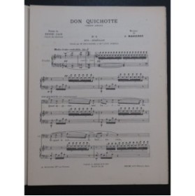 MASSENET Jules Don Quichotte No 2 Duo Piano Chant 1910