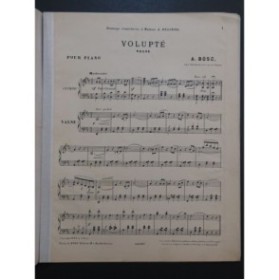 BOSC A. Volupté Piano 1903