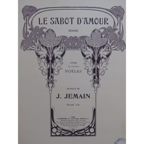 JEMAIN J. Le Sabot d'Amour Chant Piano 1912
