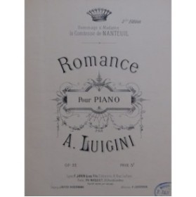 LUIGINI Alexandre Romance Piano ca1895